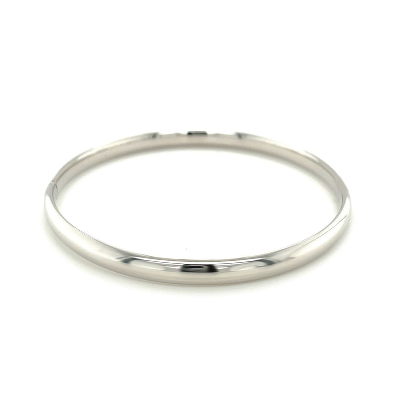 Bids.com Classic Bangle in 14k White Gold (5.0mm) Bracelets White Smoke 7 / White Gold,8 / White Gold