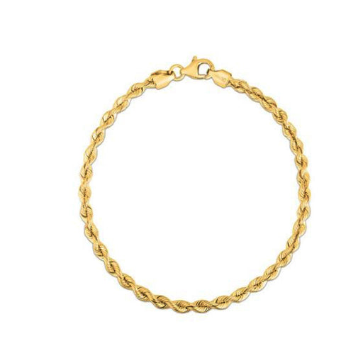 Bids.com Silk Rope Chain Bracelet in 14k Yellow Gold  (3.00 mm) Bracelets White Smoke 7 / Yellow Gold,8 / Yellow Gold