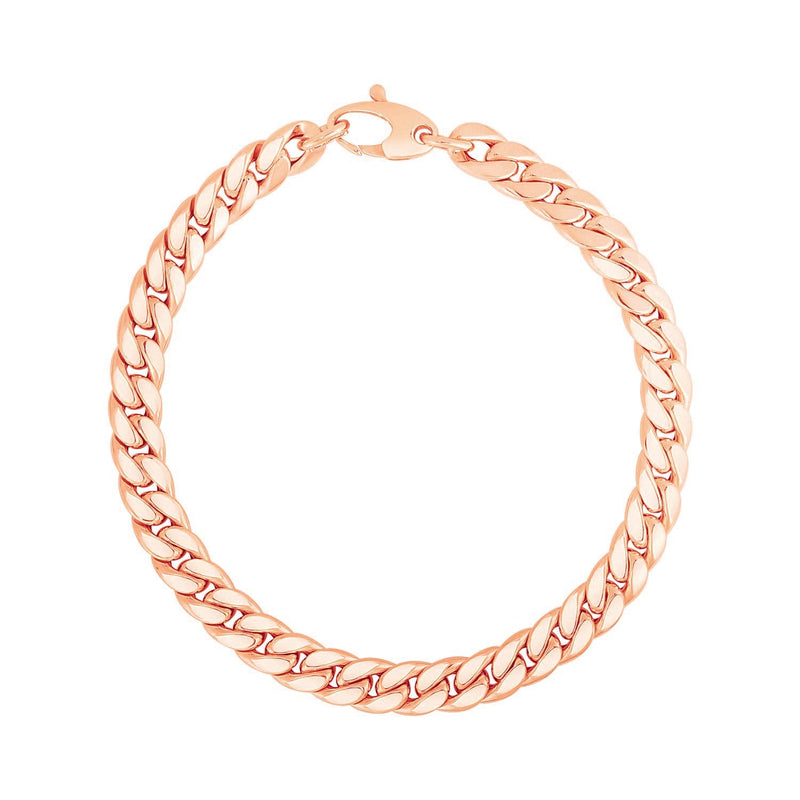 Bids.com 14K Rose Gold Cuban Link Bracelet Bracelets White Smoke 7.25 / Rose Gold
