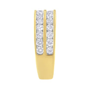 Bids.com 10K Yellow Gold Two-Row Diamond Band Ring (1 Cttw, J-K Color, I1-I2 Clarity) - Size 6 Rings Light Goldenrod 8 / Yellow.Gold,7 / Yellow.Gold,6 / Yellow.Gold