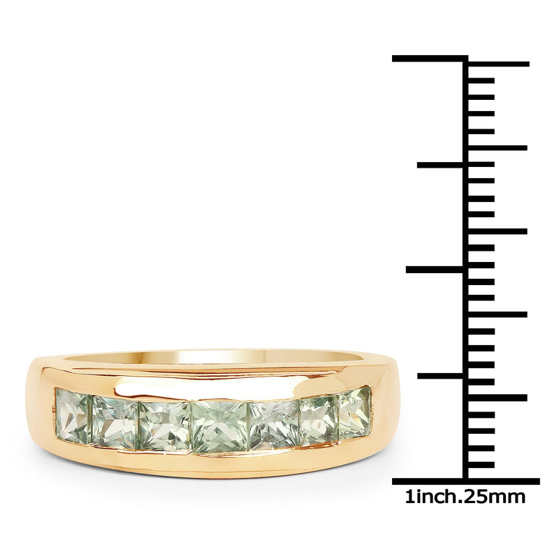 Bids.com 14K Yellow Gold Plated 1.26 Carat Genuine Green Sapphire .925 Sterling Silver Ring Rings White Smoke size 5.50,size 7.50,size 6.00,size 7.00,size 8.00,size 9.00