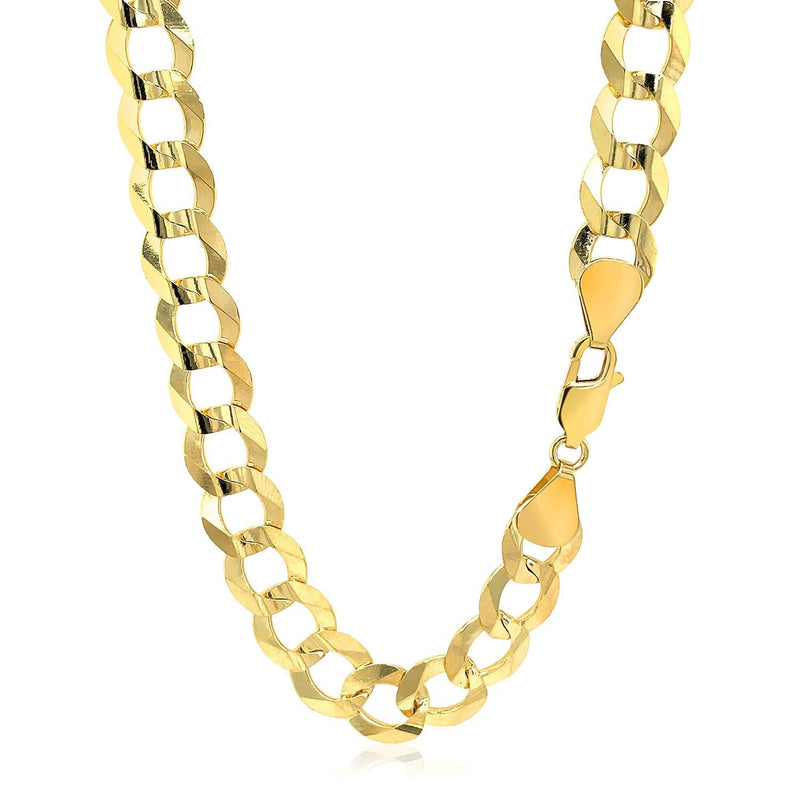 Bids.com 14k Yellow Gold Solid Curb Chain 10.0mm Necklaces White Smoke 22 / Yellow Gold,24 / Yellow Gold,One / Yellow Gold