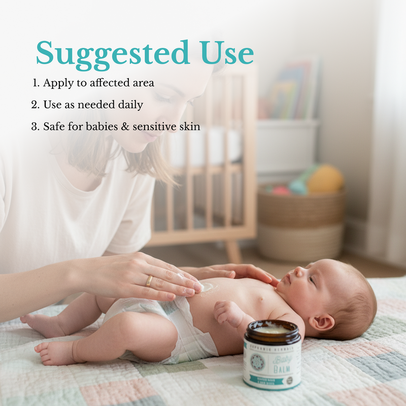 Euphoric Herbals Baby Balm Herbal Salve Salve White Smoke 1oz,4oz,8oz