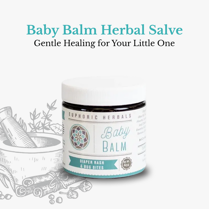 Euphoric Herbals Baby Balm Herbal Salve Salve White Smoke 1oz,4oz,8oz