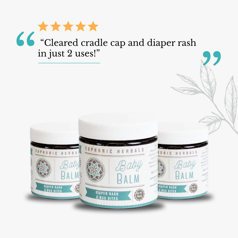 Euphoric Herbals Baby Balm Herbal Salve Salve White Smoke 1oz,4oz,8oz