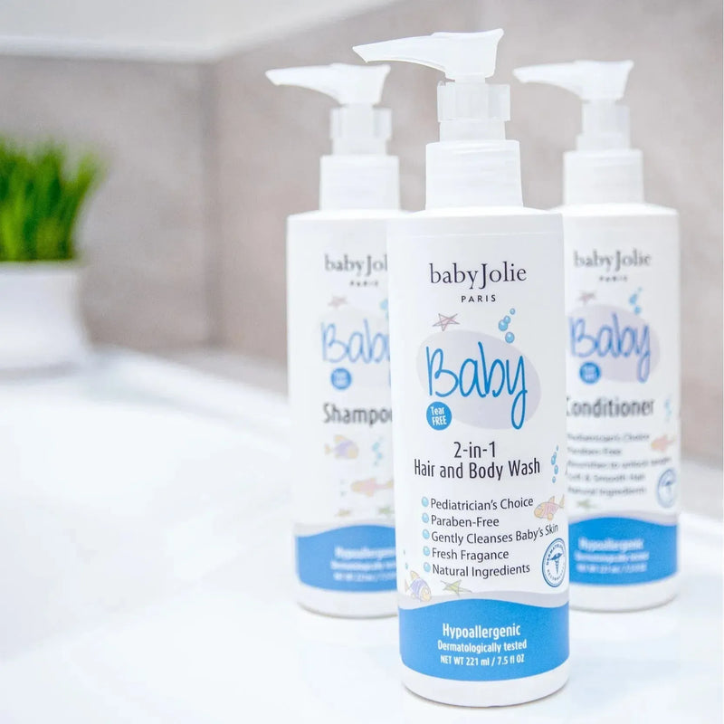 Baby Jolie Paris Baby Bath Bundle | 2-in-1 Hair and Body Wash + Lotion Kits de shampoo e condicionador > shampoo > conditioner > baby shampoo > infant shampoo > toddler shampoo > condicionador > shampo e condicionador para bebes > hidratante para bebes > body lotion > lotion > baby lotion White Smoke