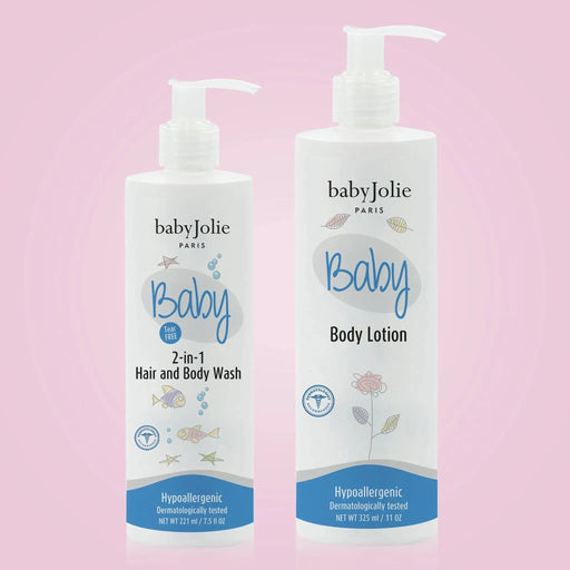 Baby Jolie Paris Baby Bath Bundle | 2-in-1 Hair and Body Wash + Lotion Kits de shampoo e condicionador > shampoo > conditioner > baby shampoo > infant shampoo > toddler shampoo > condicionador > shampo e condicionador para bebes > hidratante para bebes > body lotion > lotion > baby lotion Lavender