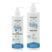 Baby Jolie Paris Baby Bath Bundle | 2-in-1 Hair and Body Wash + Lotion Kits de shampoo e condicionador > shampoo > conditioner > baby shampoo > infant shampoo > toddler shampoo > condicionador > shampo e condicionador para bebes > hidratante para bebes > body lotion > lotion > baby lotion White Smoke
