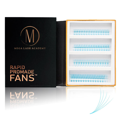 Mega Lash Academy Baby Blue 5D Rapid Promade Fans - 600 Fans Promade Fans Light Gray 0.07 / CC / Mixed 8-9-10-11 mm,0.07 / CC / Mixed 12-13-14-15 mm
