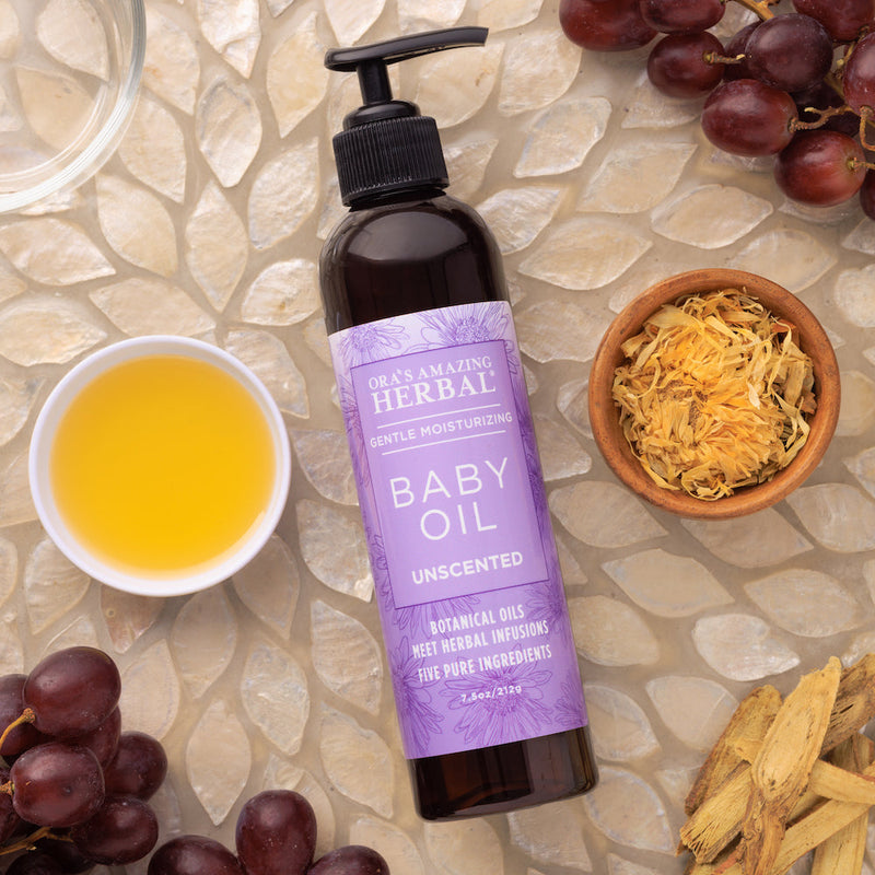 Ora's Amazing Herbal Baby Oil with Calendula and Licorice Rosy Brown 7.5 oz