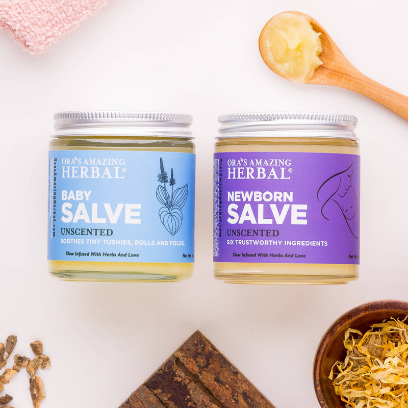 Ora's Amazing Herbal Baby Salve White Smoke Jar 4oz,Jar 1oz,1 oz & 4 oz