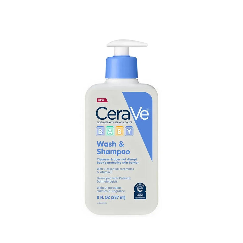 CeraVe CeraVe Baby Wash & Shampoo, 8 oz Bottle Baby & Toddler Light Gray