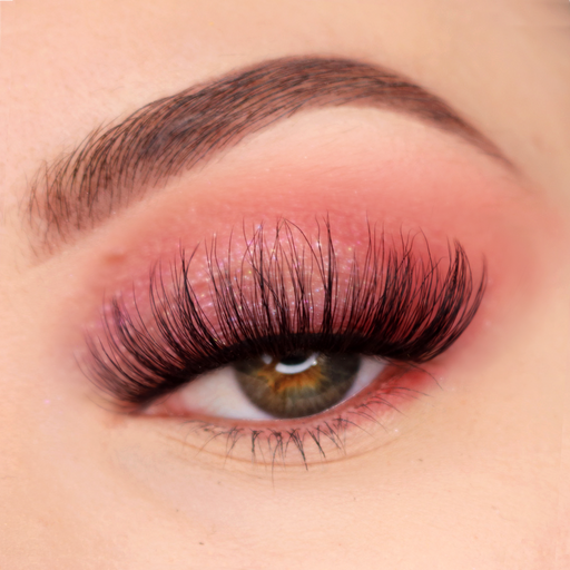 Pink Purée Babydoll Faux Mink Lashes Peach Puff