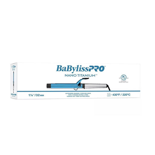 VIP Extensions BaBylissPRO Iridescent Nano Titanium 1.25" Extended Barrel Curling Iron Hair Tools White Smoke