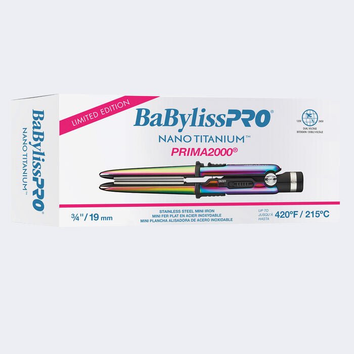 VIP Extensions BaBylissPRO Iridescent Nano Titanium Prima2000 3/4" Mini Flat Iron Hair Tools Lavender