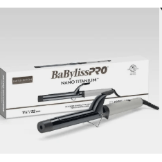 VIP Extensions BaBylissPRO Nano Titanium 1.25" Extended Barrel Curling Iron (Grey) Hair Tools Light Gray