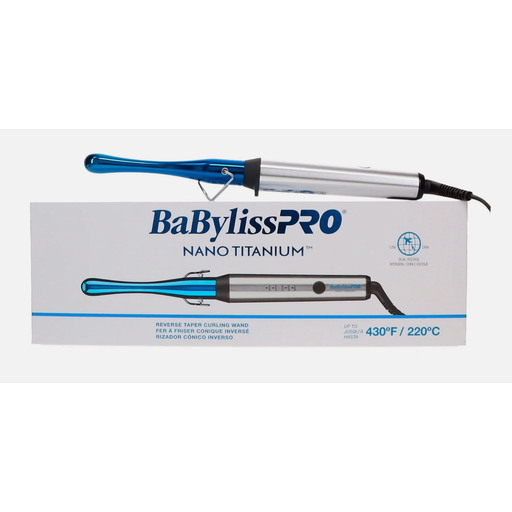 VIP Extensions BaBylissPRO Nano Titanium Reverse Taper Wand Hair Tools Gray