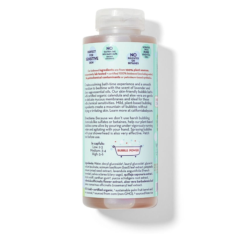 California Baby Calming™ Bubble Bath Bubble Bath Gray 13oz/384mL,64oz/half gallon,2oz/59mL