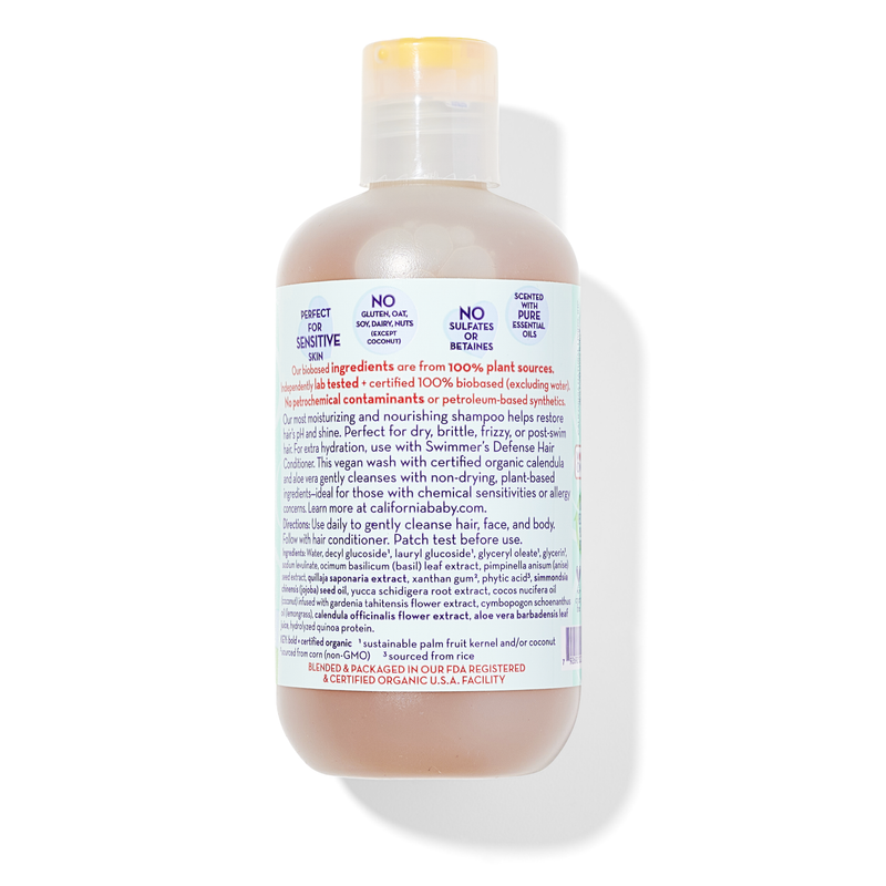 California Baby Swimmer's Defense™ Shampoo & Bodywash Shampoo & Bodywash White Smoke 8.5oz/251mL,19oz/562ml,64oz/half gallon,2oz/59mL