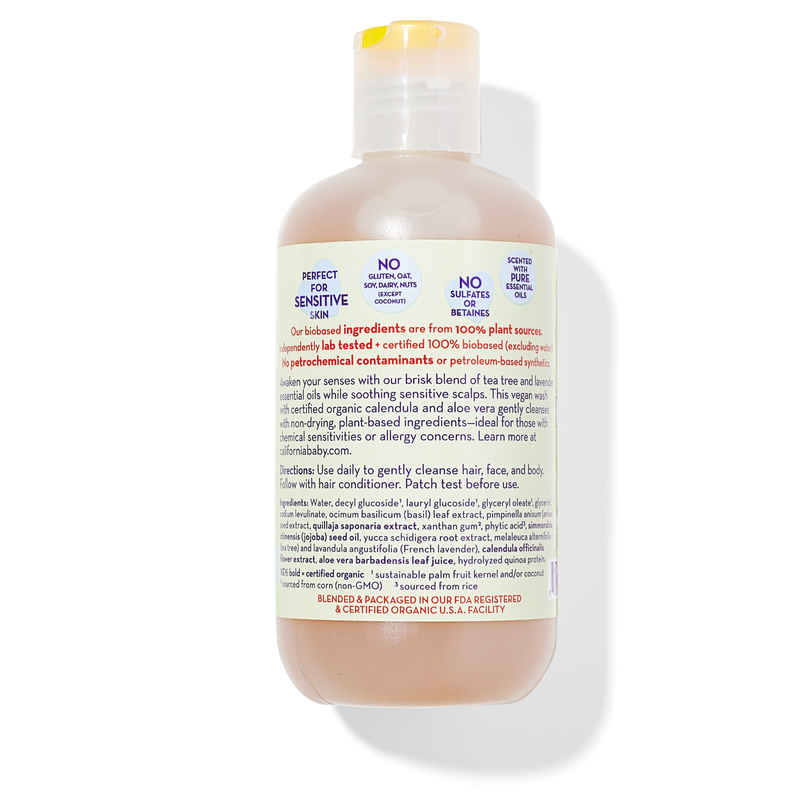 California Baby Tea Tree & Lavender™ Shampoo & Bodywash Shampoo & Bodywash White Smoke 8.5oz/251mL,19oz/562mL,64oz/half gallon,2oz/59mL