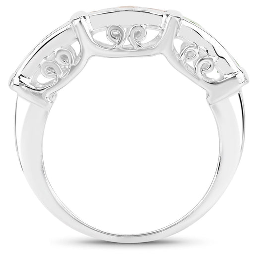 Bids.com 1.08 Carat Genuine Multi Sapphire .925 Sterling Silver Ring Rings White Smoke size 6.00,size 7.00,size 8.00,size 9.00,size 5.00,size 10.00