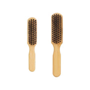 Shave Essentials Bamboo Beard Brush Duo Combs & Brushes White Smoke