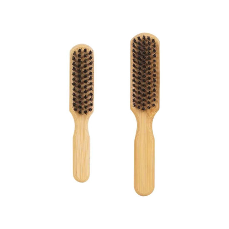 Shave Essentials Bamboo Beard Brush Duo Combs & Brushes White Smoke