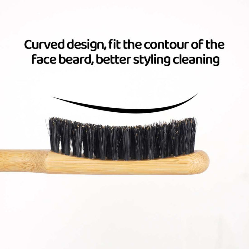 Shave Essentials Bamboo Beard Brush Duo Combs & Brushes White Smoke