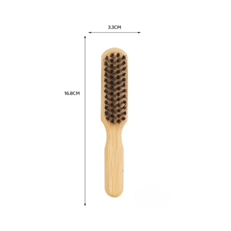 Shave Essentials Bamboo Beard Brush Duo Combs & Brushes White Smoke