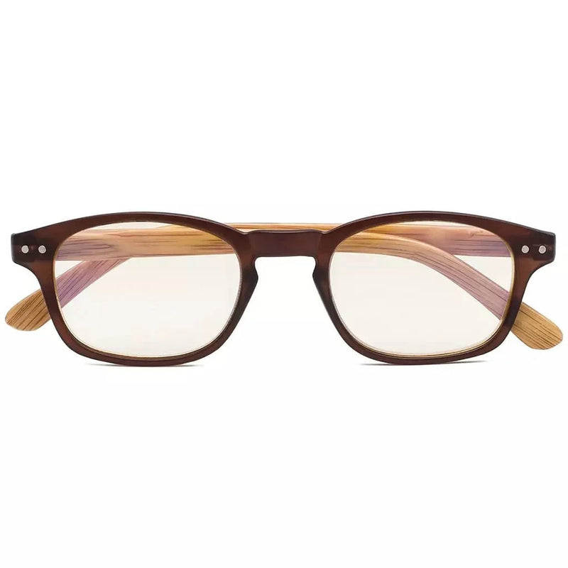 eyekeeper.com Bamboo Pattern Blue Light Filter Reading Glasses 1-CG034 Eyeglasses White Smoke Brown / without magnification,Brown / +0.50,Brown / +0.75,Brown / +1.00,Brown / +1.25,Brown / +3.50,Brown / +4.00