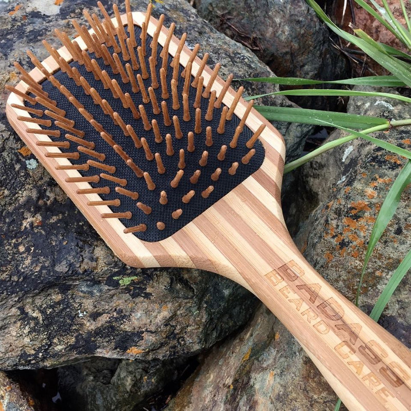 Badass Beard Care Wood Bristle Beard Brush BRUSH Dark Slate Gray BABC