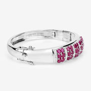 Bids.com 6.65 Carat Genuine Ruby and White Topaz .925 Sterling Silver Bracelet Bracelets Lavender size 7.00,size 7.50