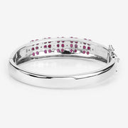 Bids.com 6.65 Carat Genuine Ruby and White Topaz .925 Sterling Silver Bracelet Bracelets Lavender size 7.00,size 7.50