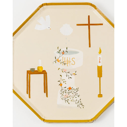 Be A Heart Baptism Luncheon Plates party goods Light Gray