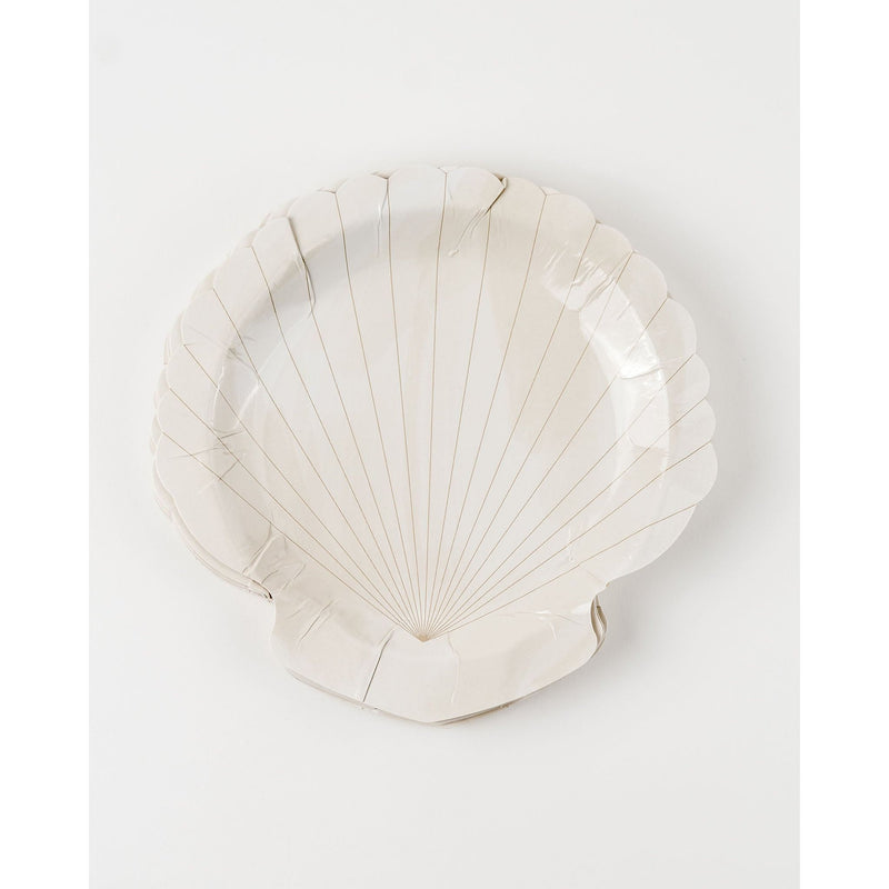 Be A Heart Scallop Shell Cocktail Plates party goods Light Gray