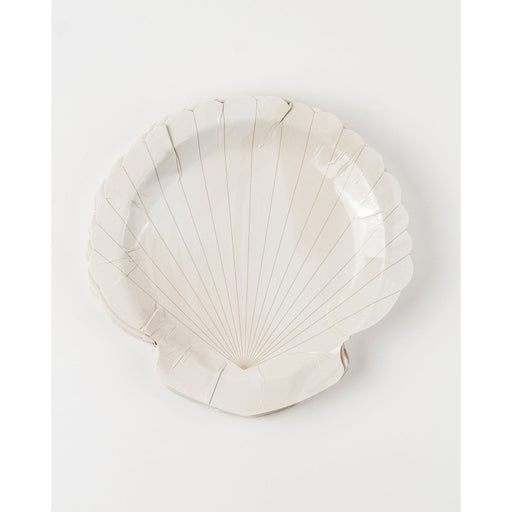 Be A Heart Scallop Shell Cocktail Plates party goods Light Gray