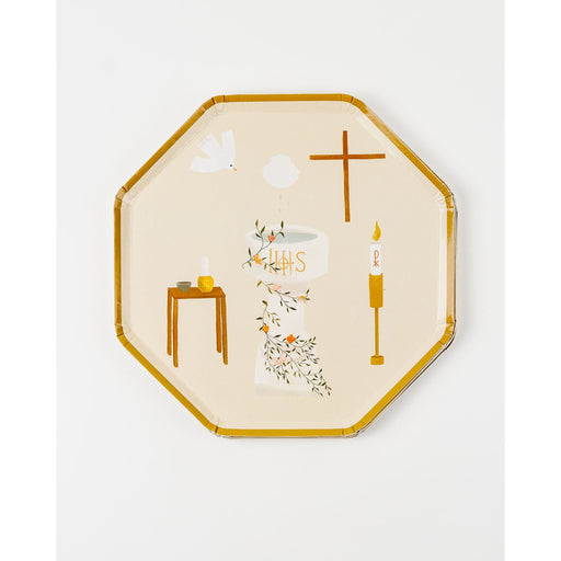 Be A Heart Baptism Luncheon Plates party goods Light Gray