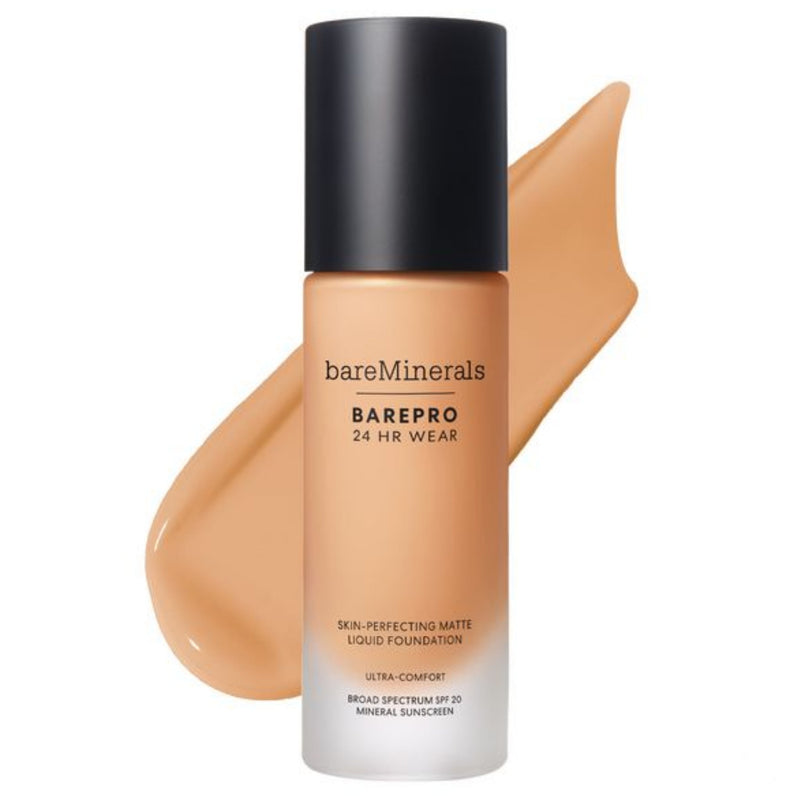 Nava Beauty bareMinerals BarePro 24HR Wear Skin-Perfecting Matte Liquid Foundation Mineral SPF 20 Complexion White Smoke Light 27 Neutral