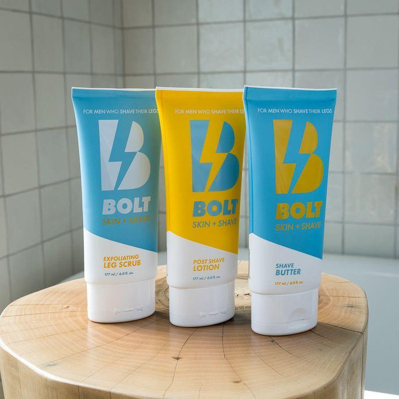 BOLT Skin + Shave Exfoliating Leg Scrub Care – Exfoliating Scrub Dark Gray