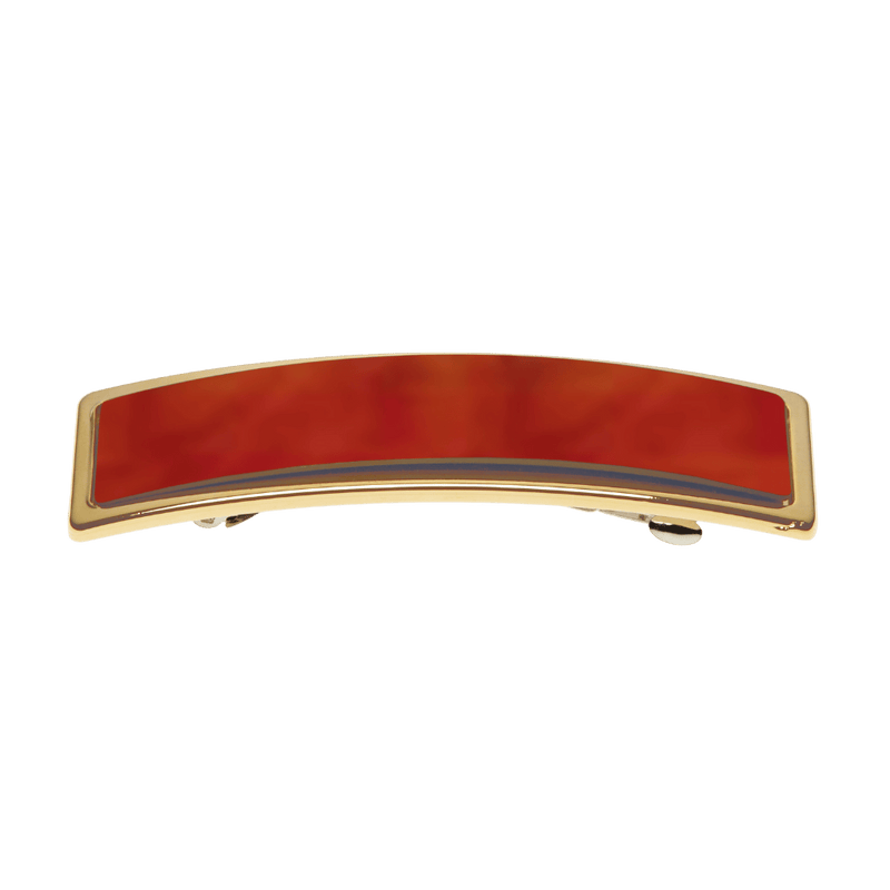 KOH-I-NOOR Beauty USA Janeke Gold-Rimmed Hair Barrette – Tortoiseshell Hair Clip Hair Clip Firebrick