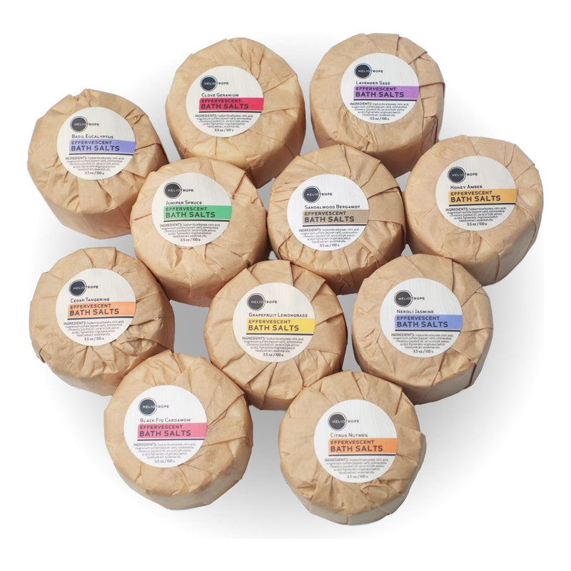 Heliotrope San Francisco Effervescent Bath Fizzies w/Jojoba & Silk Proteins Bath Salt Tan Basil Eucalyptus,Cedar Tangerine,Cinnamon Lavender,Frankincense Oud,Grapefruit Lemongrass,Honey Amber,Juniper Spruce,Lavender Sage,Neroli Jasmine,Rosemary Mint,Sandalwood Bergamot,Black Fig Cardamom,Clove Geranium *,Set of 6 (A),Set of 6 (B)