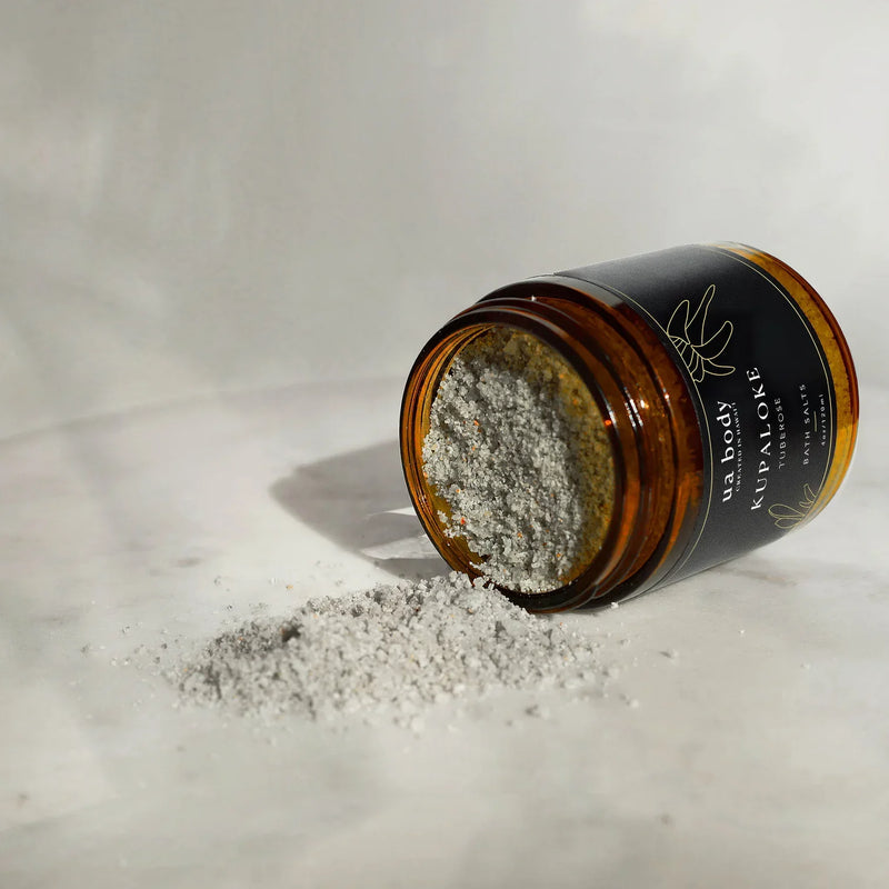 Ua Body | Hawaiian Skincare Lilikoi Coconut Bath Salts Bath Salts Gray 4 oz Jar,16 oz Refill pouch