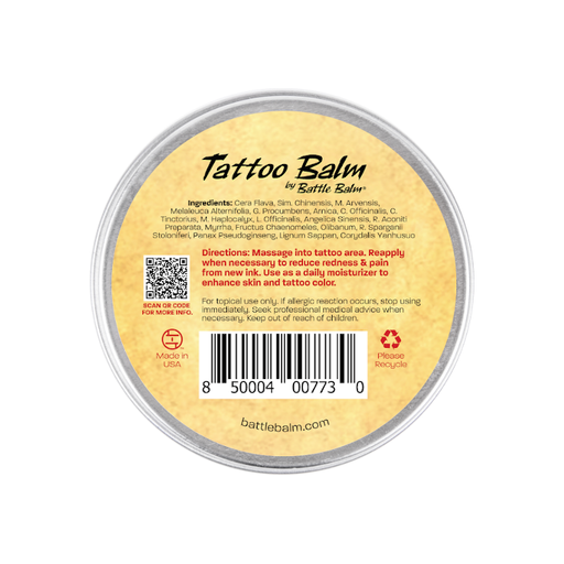 Battle Balm® Battle Balm® Tattoo Balm - Tattoo Healing, Moisturizer, & Skin Repair Cream Topical analgesic, pain relief ointment, muscle rub Light Goldenrod
