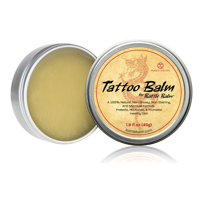 Battle Balm® Battle Balm® Tattoo Balm - Tattoo Healing, Moisturizer, & Skin Repair Cream Topical analgesic, pain relief ointment, muscle rub Tan