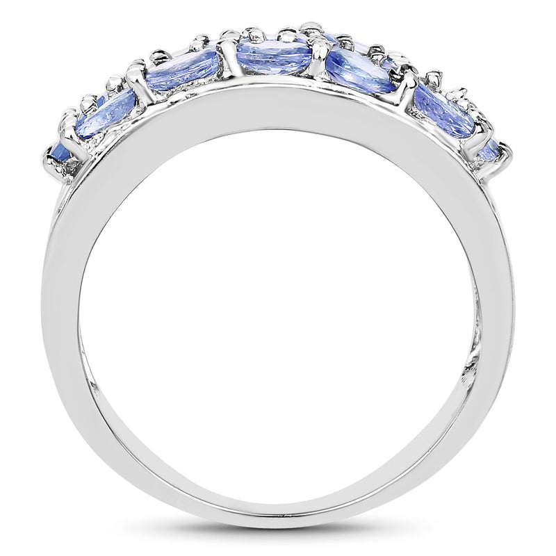 Bids.com 2.76 Carat Genuine Tanzanite and White Topaz .925 Sterling Silver Ring Rings White Smoke size 6.00,size 8.00,size 6.50,size 7.00,size 9.00,size 8.50,size 5.00
