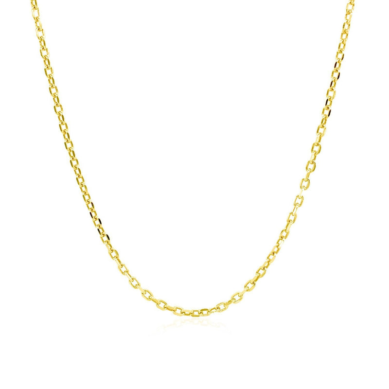 Bids.com 18k Yellow Gold Diamond Cut Cable Link Chain (1.40 mm) Necklaces White Smoke 16 / Yellow Gold,18 / Yellow Gold,20 / Yellow Gold