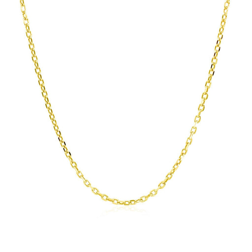 Bids.com 18k Yellow Gold Diamond Cut Cable Link Chain (1.40 mm) Necklaces White Smoke 16 / Yellow Gold,18 / Yellow Gold,20 / Yellow Gold