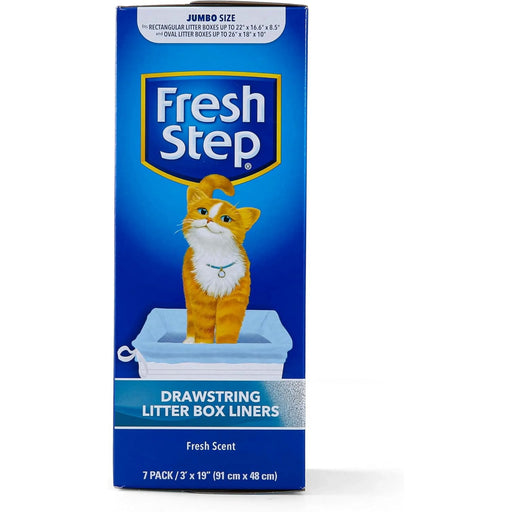 Fresh Step Fresh Step Drawstring Litter Box Liners, 7 Count Pet Supplies Dark Blue