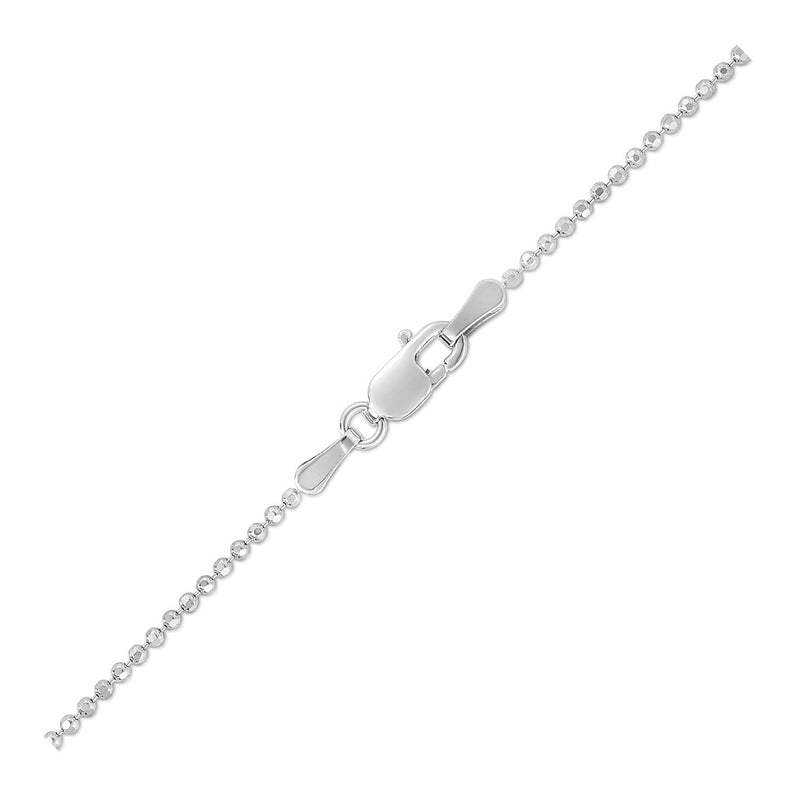 Bids.com 14k White Gold Diamond-Cut Bead Chain 1.2mm Necklaces White Smoke 16 / White Gold,18 / White Gold,20 / White Gold