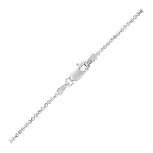 Bids.com 14k White Gold Diamond-Cut Bead Chain 1.2mm Necklaces White Smoke 16 / White Gold,18 / White Gold,20 / White Gold